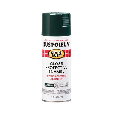Rust-Oleum 7733830 Stops Rust Spray Paint, 12 oz, Gloss Dark Hunter Green