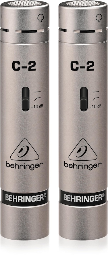 Behringer 2 Matched Studio Condenser Microphones Silver, C-2