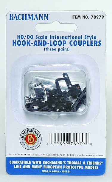 Bachmann Trains - HOOK AND LOOP COUPLERS (3 pair/pack) - Appropriate for Most Thomas & Friends Engines and Rolling Stock - HO Scale