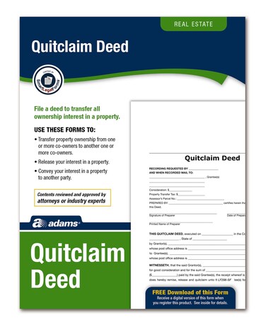 Adams Quitclaim Deed, Forms and Instructions (LF298), White