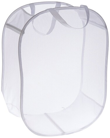 Whitmor Pop &amp; Fold Laundry Bag White