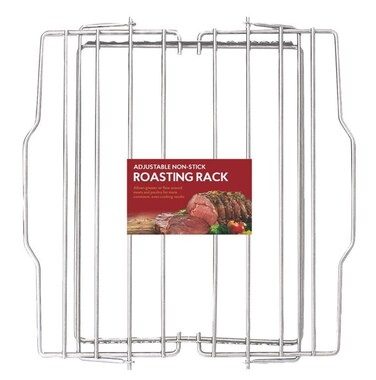 HIC Kitchen Adjustable Wire Roasting Baking Broiling Rack, 11.25-Inches x 10.625