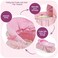 Badger Basket Folding Doll Cradle with Hood &amp; Bedding - Pink/Rosebud