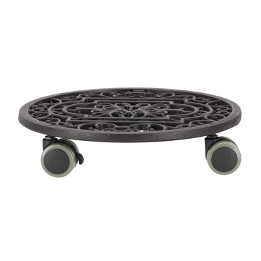 Esschert Design Plant Trolley - Cast Iron Round