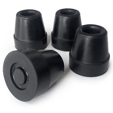 DMI Durable Replacement Quad Cane Tips, Extra Stability, No-Slip Grip, 1/2 Inch