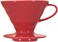 Hario Ceramic V60 Size 02 Coffee Dripper, Direct Brewing into a server, Professional Pour Over Brewer for 2-4 Cups - Red
