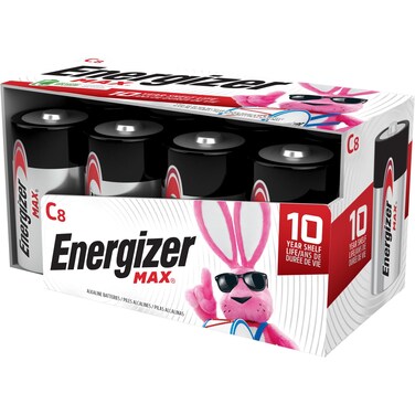 Energizer Energizer C Cell Batteries, Max Alkaline C Battery Size, (8 Count)