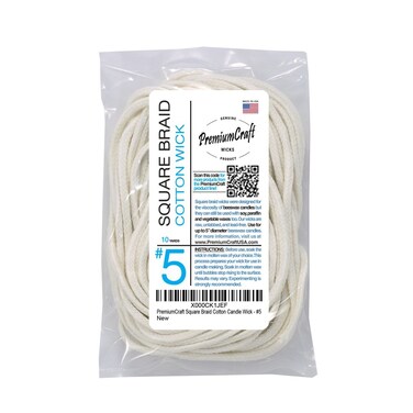 PremiumCraft Square Braid Cotton Candle Wick - #5