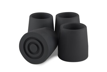 Essential Medical Supply ' Replacement Walker/Commode Tips, Black, 1'''