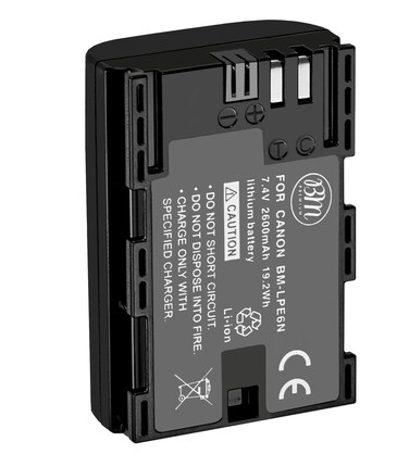BM Premium LP-E6, LP-E6N Battery for Canon EOS R, EOS 60D, EOS 70D, EOS 80D, EOS 5D II, EOS 5D III, EOS 5D IV, EOS 5Ds, EOS 6D, EOS 6D Mark II, EOS 7D, EOS 7D Mark II, C700, XC10, XC15 Cameras