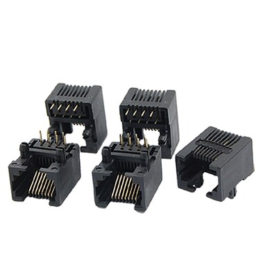 uxcell Sourcingmap 5 Pcs Unshielded RJ45 8P8C Modular PCB Jack Network Socket Connectors