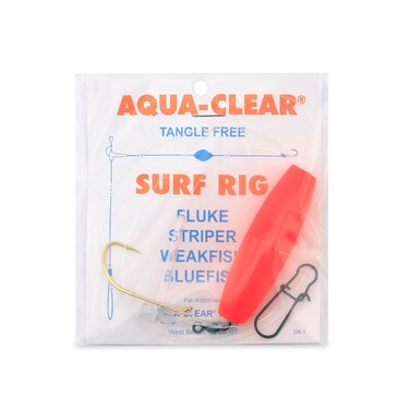 Aqua-Clear Aqua Clear SR-1 Surf Rig, Neon Orange and White Tail Finish