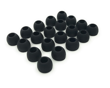 JustEarbuds 10 Pairs Medium Silicone Replacement Ear Buds Tips - Black