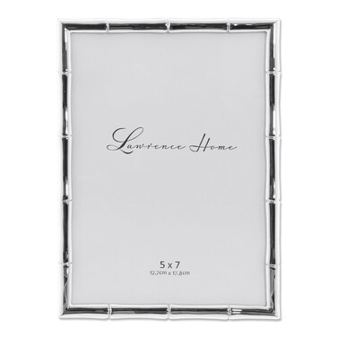 Lawrence Frames Bamboo Design Metal Frame, 5x7, Silver