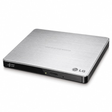 LG Electronics GP60NS50 USB 3.0 Compatible, Super-Multi Ultra Slim Portable DVD+/-RW External Drive for PC Windows, Linux, Mac OS, Surface Pro 3&4, with M-DISC support, Silver