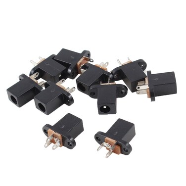 uxcell uxcell 10 Pcs 3 Poles 4.0mm x 1.7mm DC Power Jack Socket PCB Mount Connector