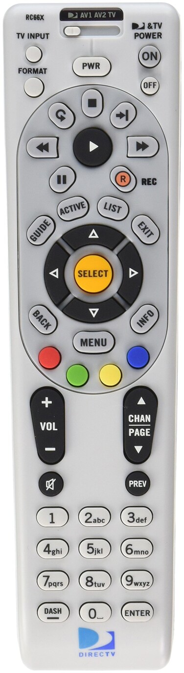 DIRECTV DIRECTV Rc66X Ir Remote Control - Universal Programmable 4-Device for H24 H25 Hr24 with Xmp (+ All Irs), Batteries, Labels