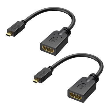 Cable Matters Cable Matters 2 Pack Micro HDMI to HDMI Adapter (HDMI to Micro HDMI Adapter) 6 Inches