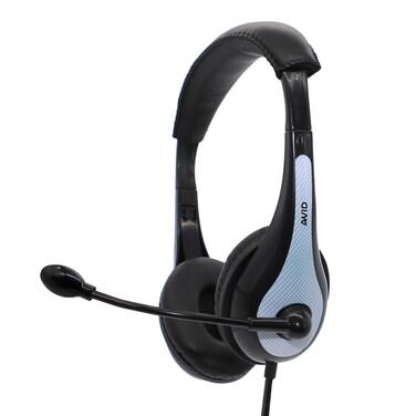 AVID AE-36 Headset in White with Adjustable Boom Microphone for School, Classroom, Education, Testing and Assessment