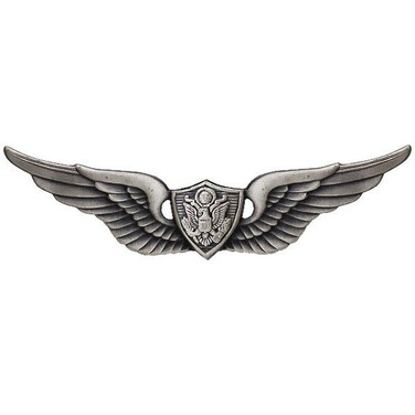 Vanguard Basic Aviation Army Crewman Wings Pin Oxidized, Silver, One Size