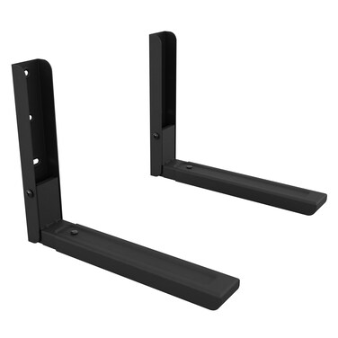 AVF Steel Universal Wall-Mounted Microwave Brackets in Black (Set of 2)