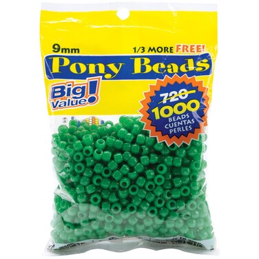 Darice green pony beads 1 pack 06121-2-08