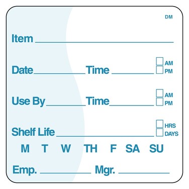 DayMark Safety Systems Dissolvable Item/Date/Use-by Shelf-Life Label, 2" x 2" (Roll of 250)