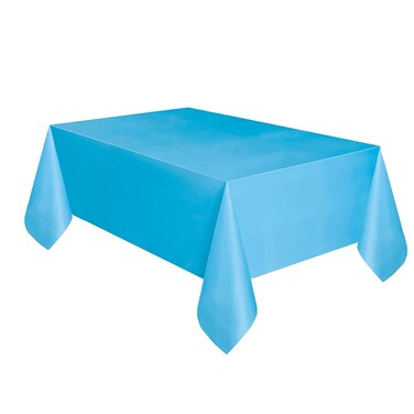Unique Industries Light Blue Plastic Tablecloth, 108" x 54