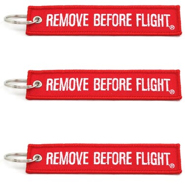 Rotary13B1 Remove Before Flight Key Chain - 3 Pack Red by
