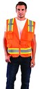 OccuNomix (Class 2 Solid / Hook & Loop, Large, Orange) - ECO-ATRNSM-OL Value Two-Tone Surveyor Mesh Vest, Class 2, Large, Orange