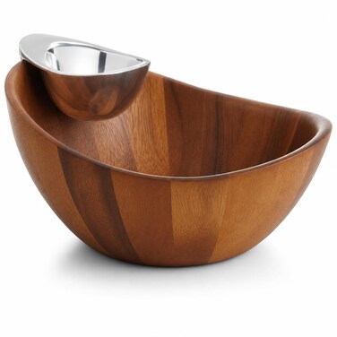 Nambe MT0778 Harmony Chip &amp; Dip Server Medium Wood