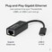 Plugable USB C to Ethernet Gigabit 10/100/1000 LAN Network Adapter (ASIX AX88179 chipset Compatible with Windows 10, 8.1, 8, 7, OS X/macOS, Linux, Chrome OS, Switch Game Console)
