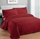 Fancy Linen Bedspread, microfibers, Plain red, King/California King