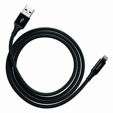 Ventev ChargeSync Braided Alloy Cable with Adhesive Backing - Jet Black