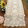 kilofly Handmade Crochet Lace Rectangular Table Runner 15 x 51 Inch, Beige
