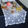 kilofly Handmade Crochet Lace Rectangular Table Runner 15 x 36 Inch, White