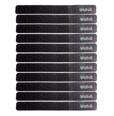 Oldhill Hook and Loop Fastening Straps (50 Pack) - Black