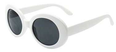 Largemouth MOD Style Oval Sunglasses (White)