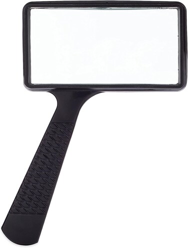 MagnifyLabs Jumbo Rectangular Handheld Magnifying Glass (3X Magnification) – Scratch Resistant Glass Lens - Large Horizontal Viewing Area