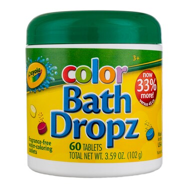 Crayola Bath Dropz 2.68 oz 45 Tablets (Pack of 2)