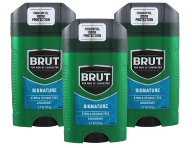 Brut Deodorant 2.25oz Oval Solid Classic Scent (3 Pack)