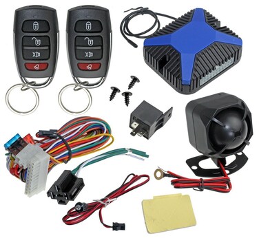 InstallGear Car Alarm Security & Keyless Entry System, Trunk Pop with Two 4-Button Remotes