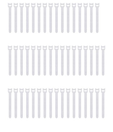 Pasow 50pcs Reusable Fastening Adjustable Cable Ties Wire Management (6 Inch, White)