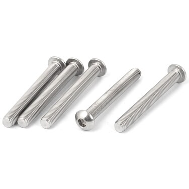 uxcell M8 x 65mm Stainless Steel Button Head Socket Cap Screw 5 Pcs