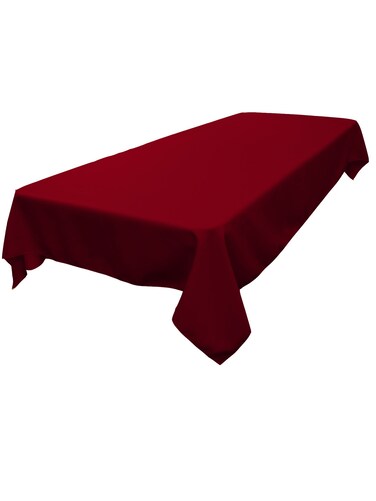 LA Linen Polyester Poplin Rectangular Tablecloth, Burgundy, 60 x 84-Inch