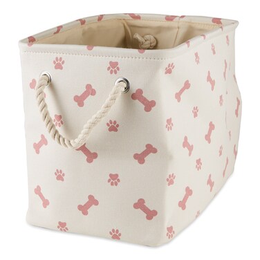 Bone Dry Pet Storage Collection Paw And Print, Small Rectangle, Rose