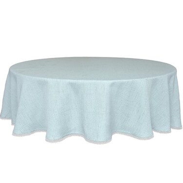 Lenox French Perle Solid 70" Round Tablecloth, Ice Blue
