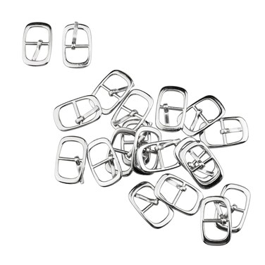 uxcell 20 Pcs Rectangular Metallic Single Prong Pin Shoes Buckles
