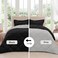 downluxe Lightweight Solid Comforter Set (Queen) with 2 Pillow Shams - 3-Piece Set - Black and Grey - Down Alternative Reversible Comforter