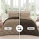 downluxe Lightweight Solid Comforter Set (Queen) with 2 Pillow Shams - 3-Piece Set - Brown and Tan - Down Alternative Reversible Comforter